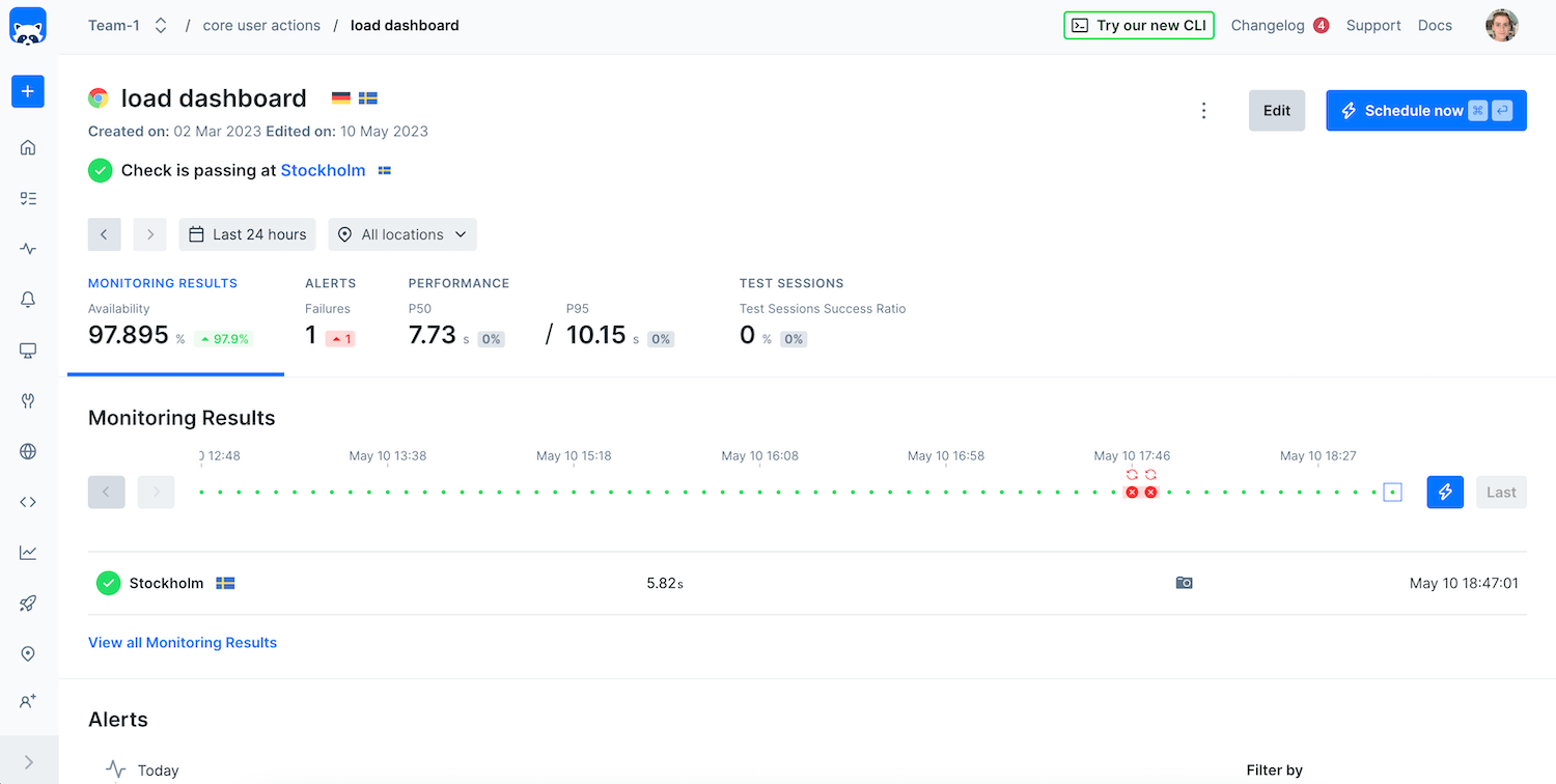 check results overview